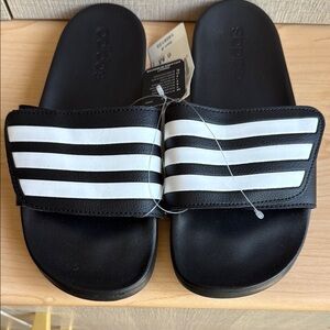 Authentic Adidas Adilette comfort Black and White Slides 6Y UK 5.5